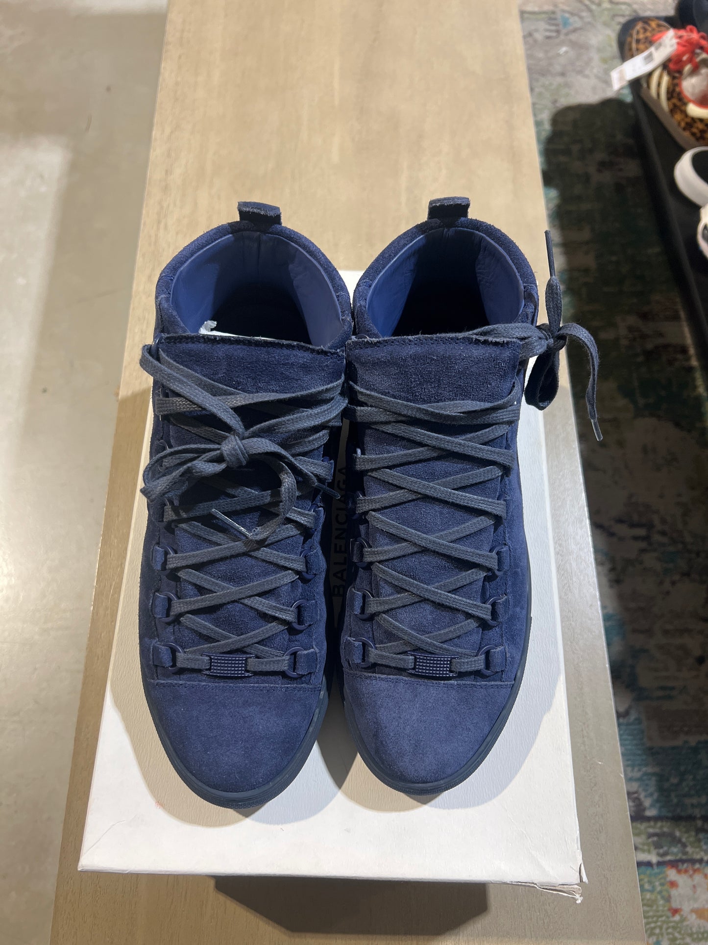 Balenciaga Arenas Navy on Navy Suede