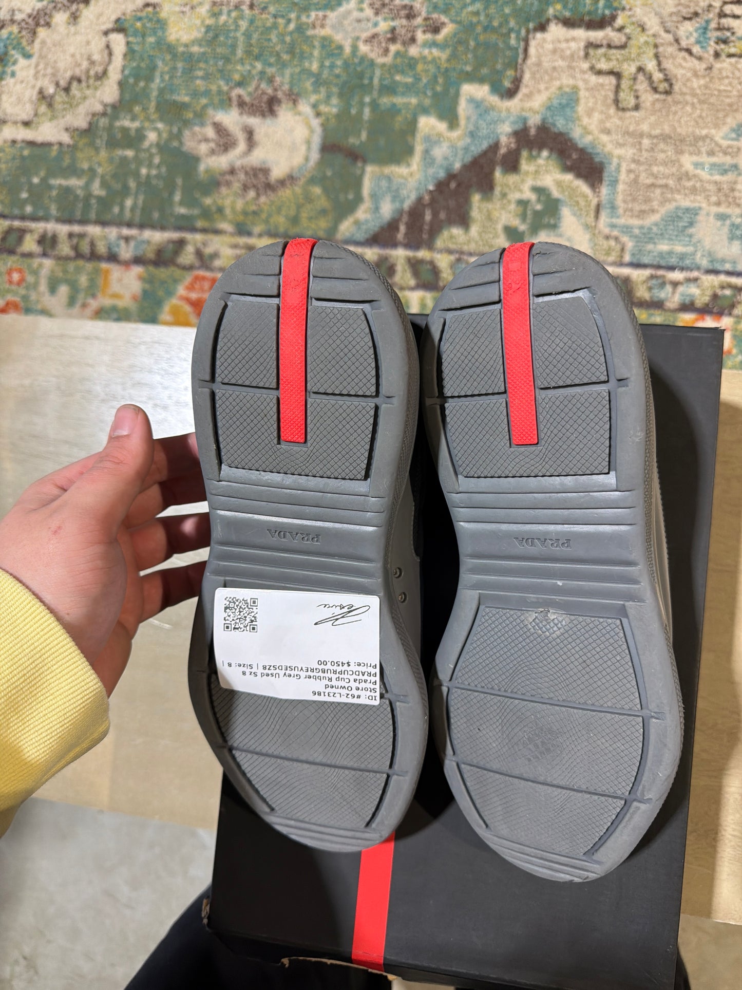 Prada Cup Rubber Grey Used Sz 8