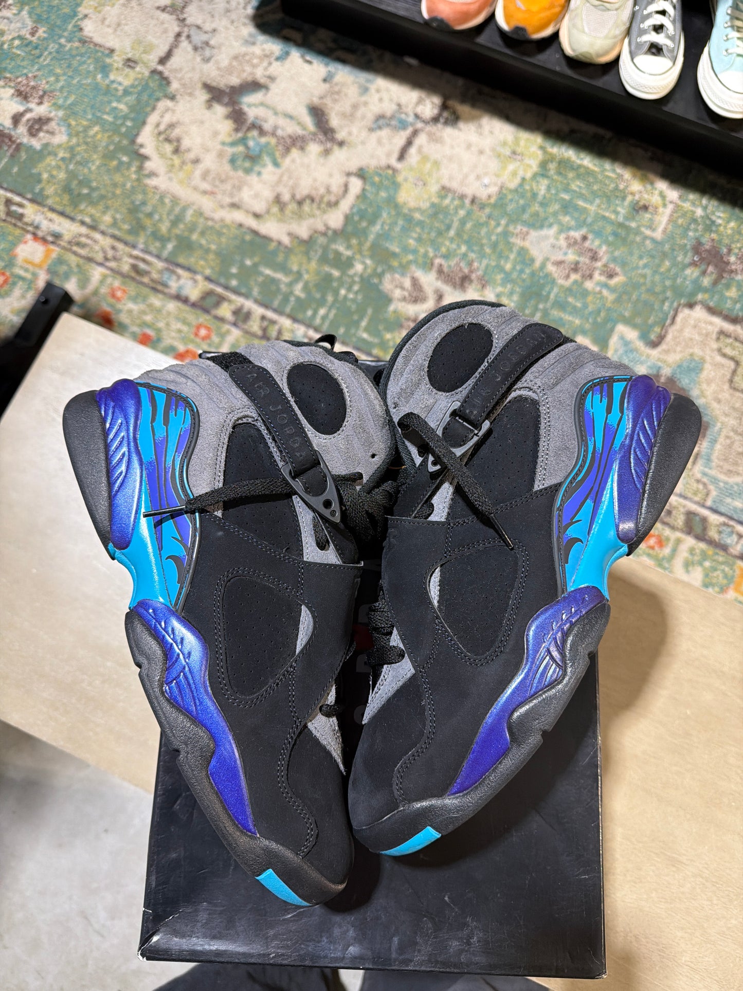 Jordan 8 Aqua Used Sz 10 (1)