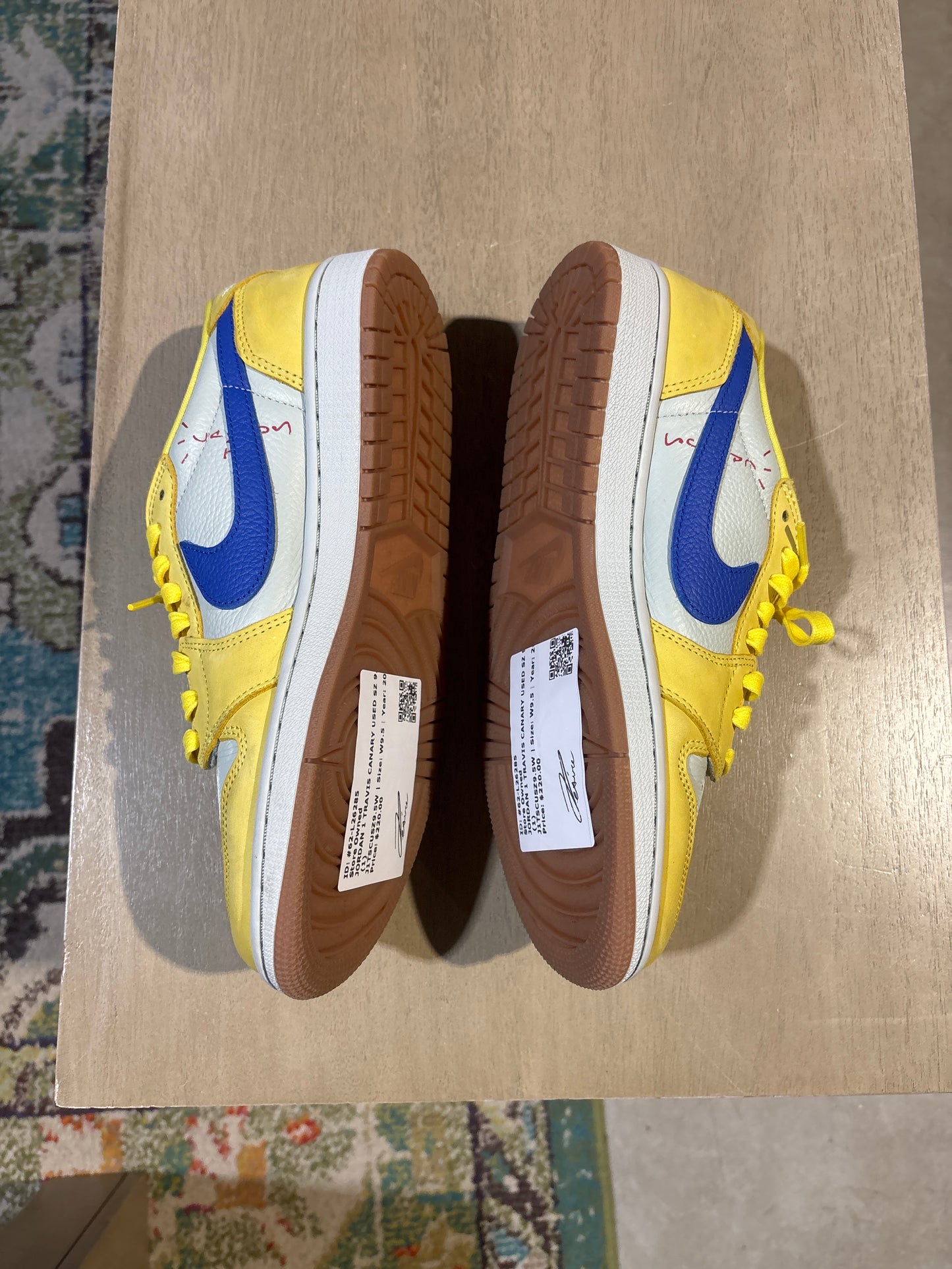 JORDAN 1 TRAVIS CANARY USED SZ 9.5W NB (1)