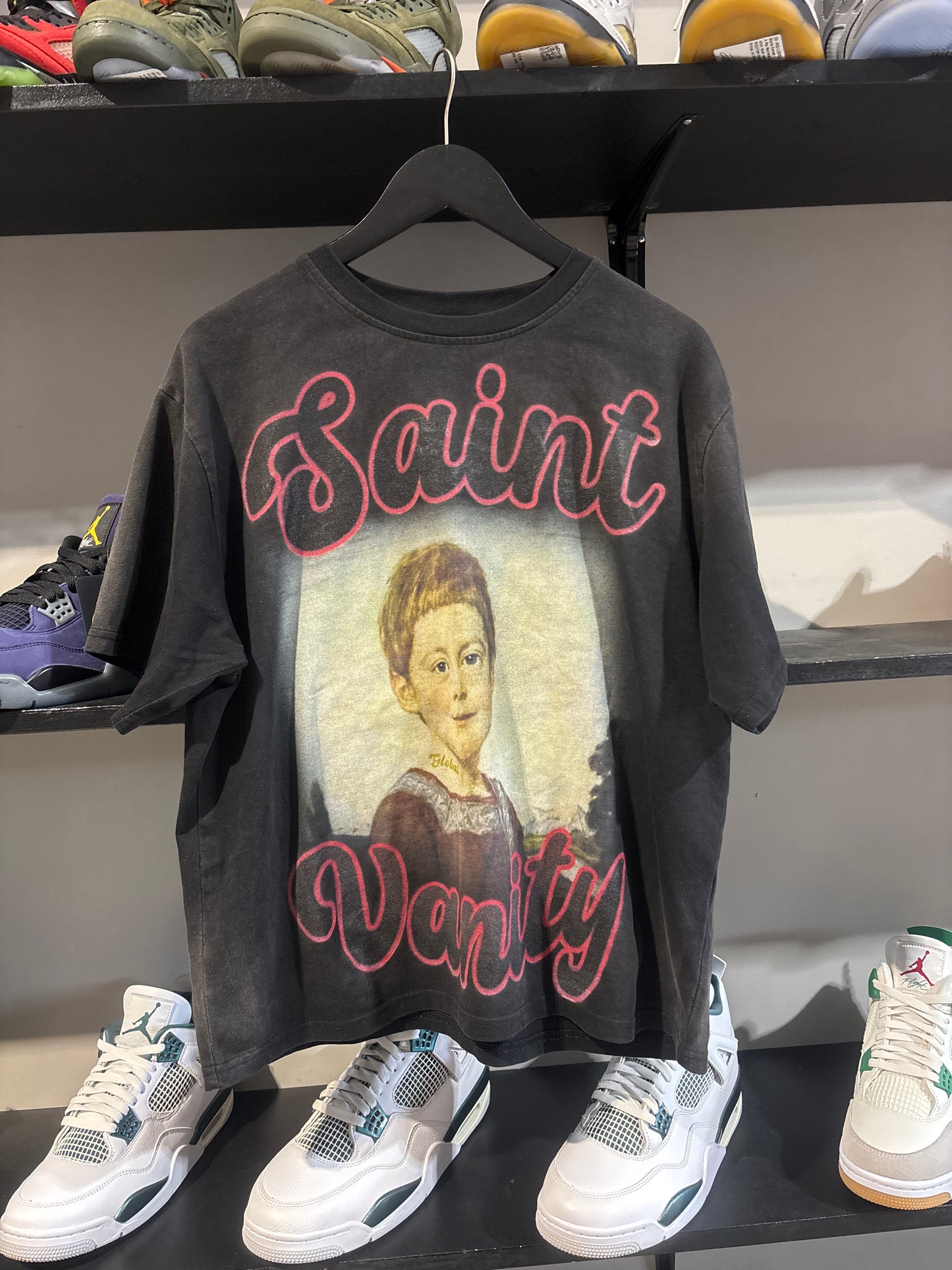Saint Vanity Red and Black Kid Tee Sz S