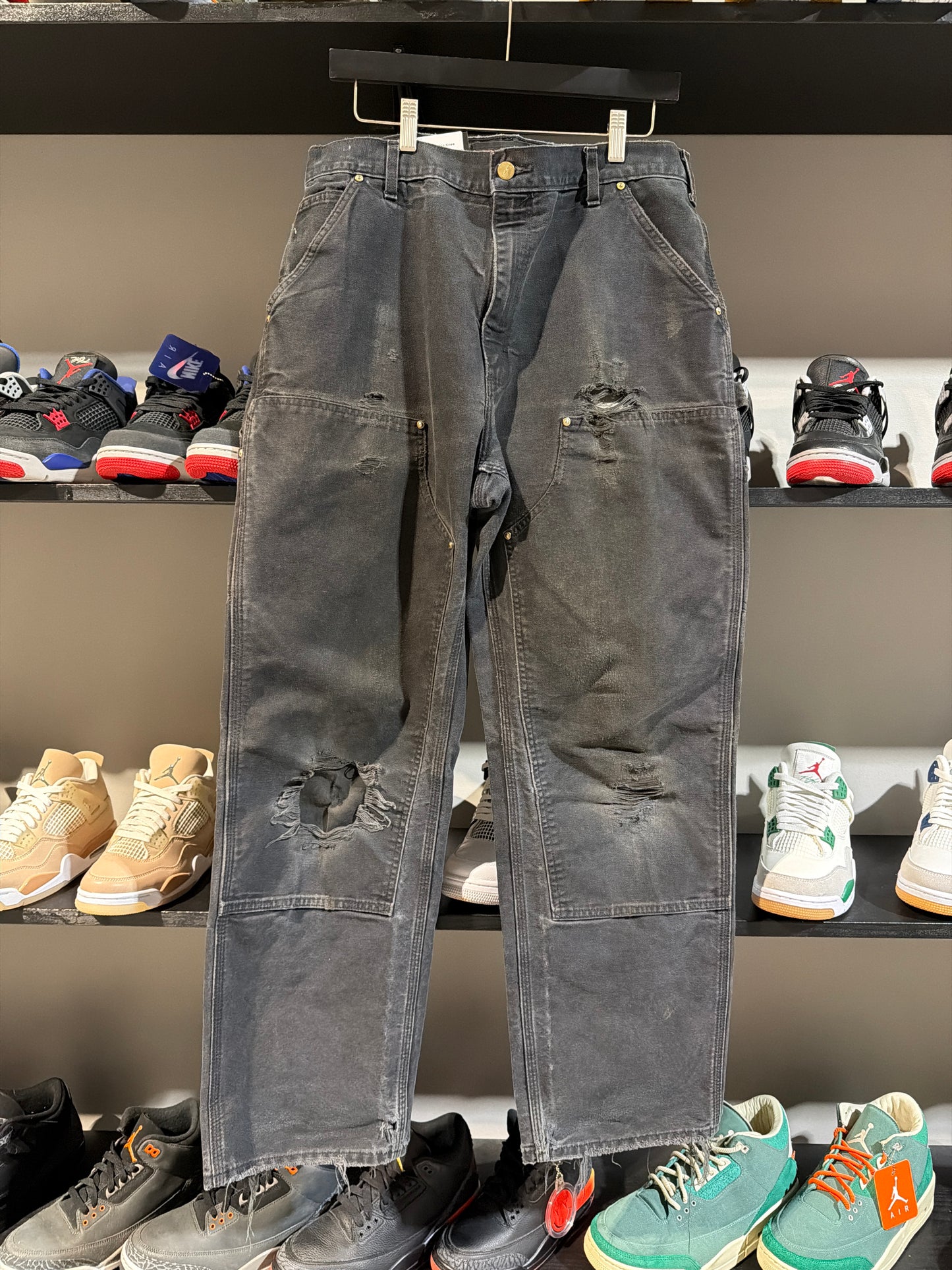 Vintage Black carhartt Double Knee Sz 36