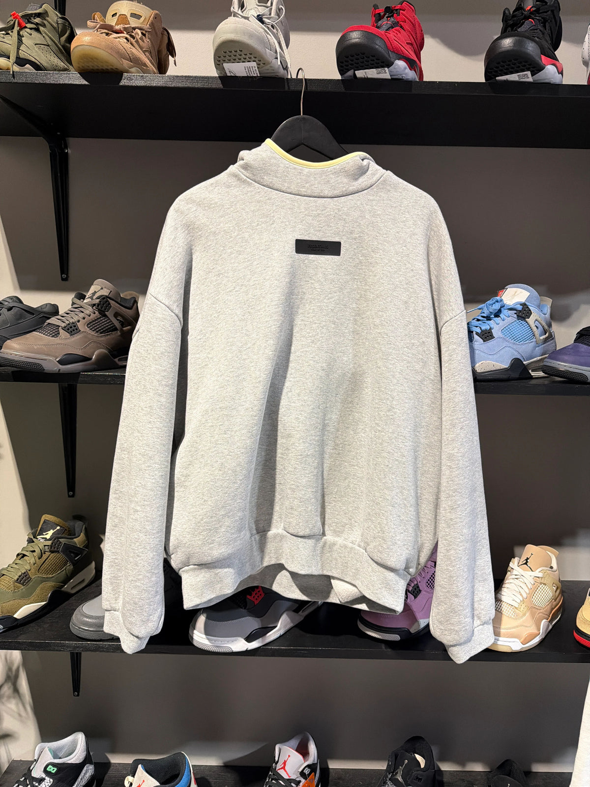 Essentials Grey Small Logo Hoodie Sz S