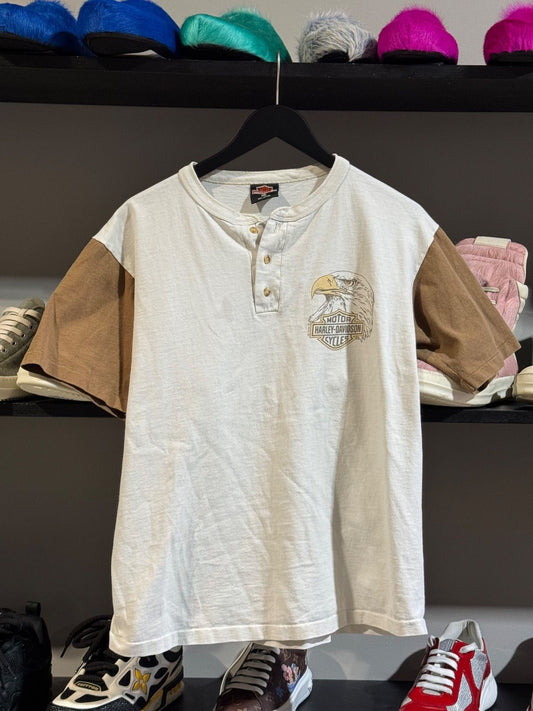 Vintage Harley Davidson Henley Tee - Vintage