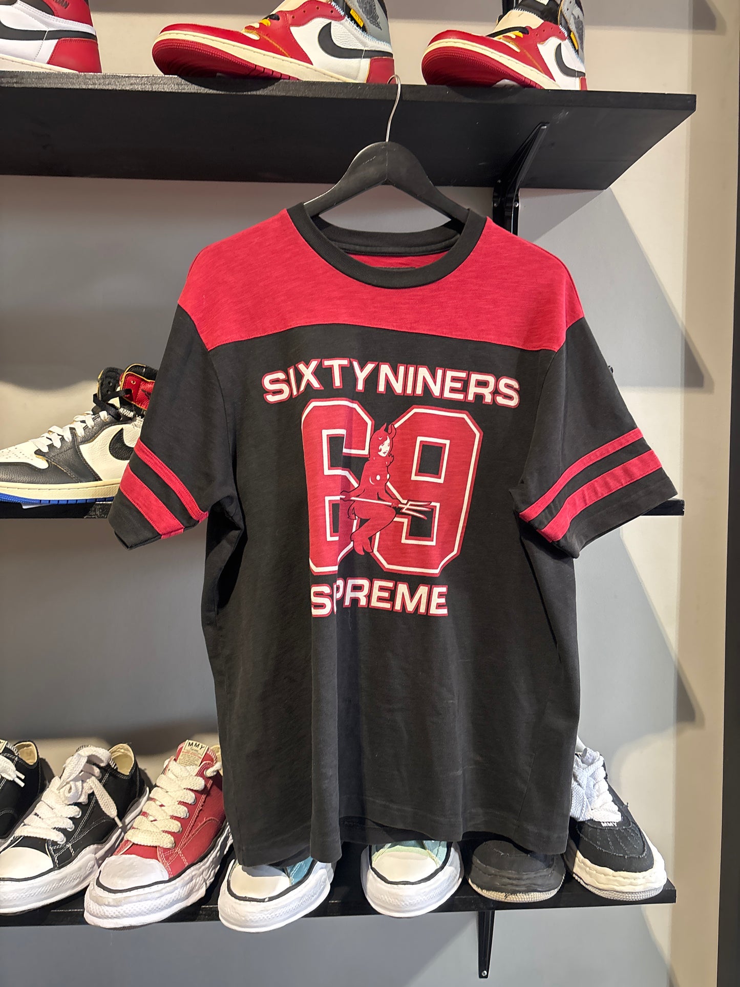 Hysteric Glamour 69ers Red and Black Jersey Sz M
