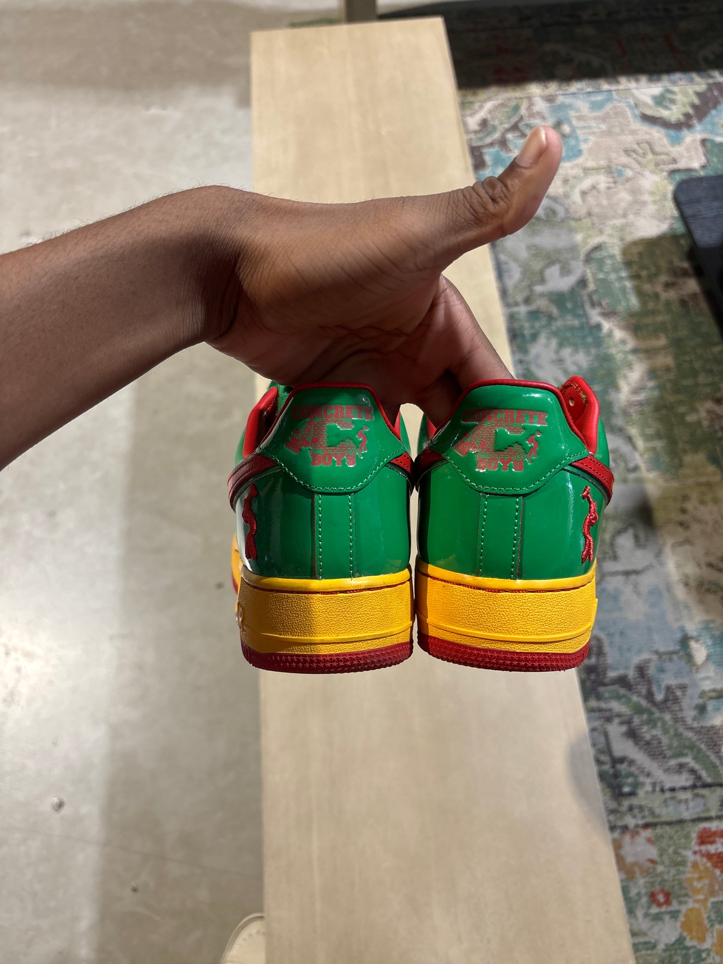Nike AF1 Concrete Lucky Green Used Sz 9.5NB