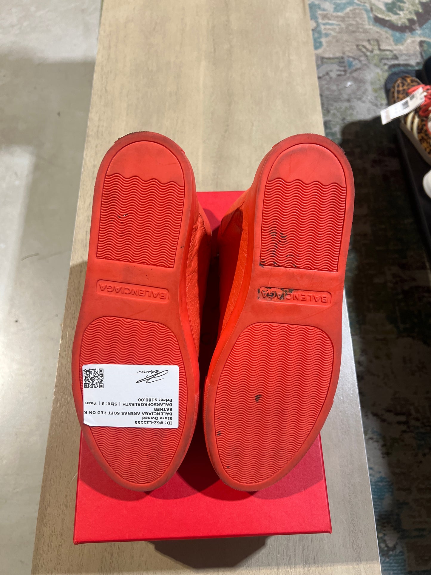 BALENCIAGA ARENAS SOFT RED ON RED LEATHER