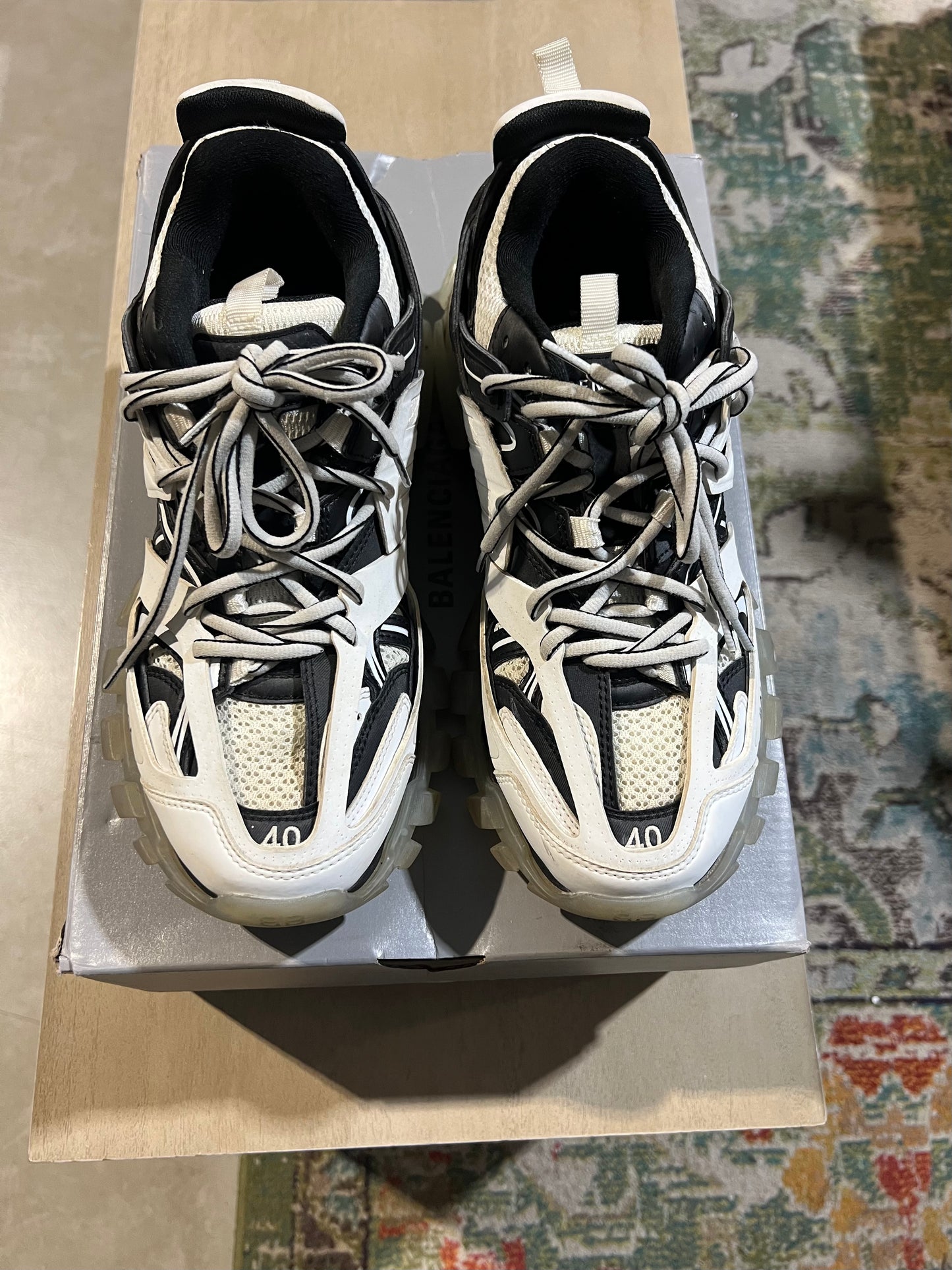 balenciaga track white black used sz 7