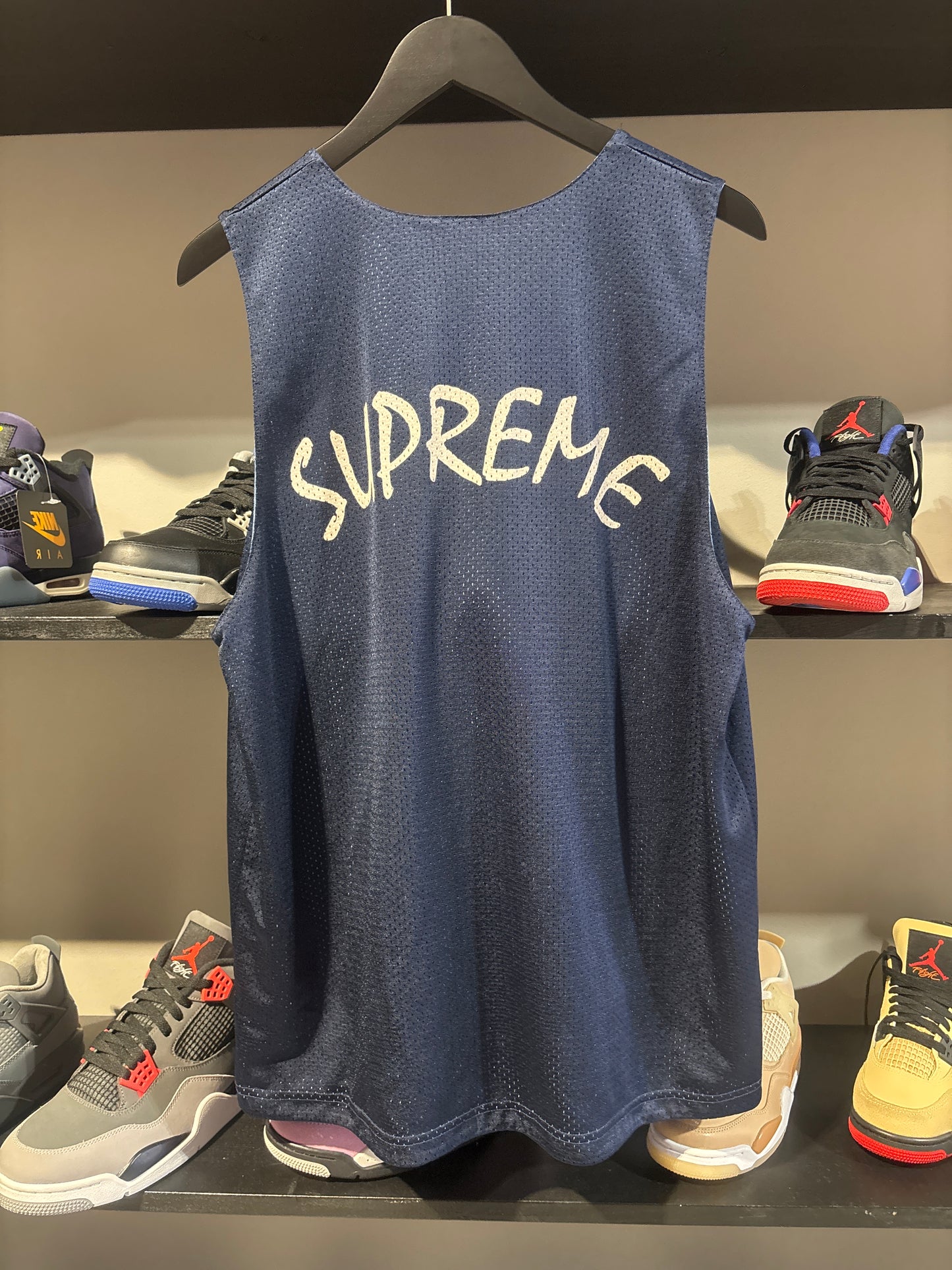 supreme pony jersey navy/baby blue