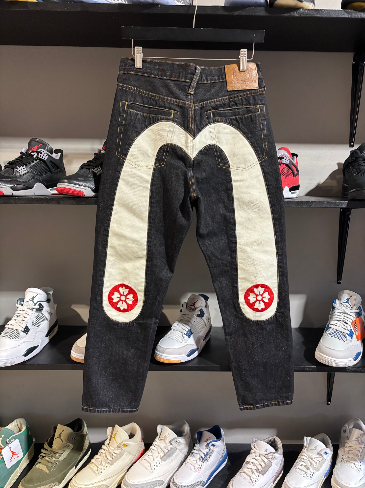 Evisu Indigo White Red Pants Sz 32