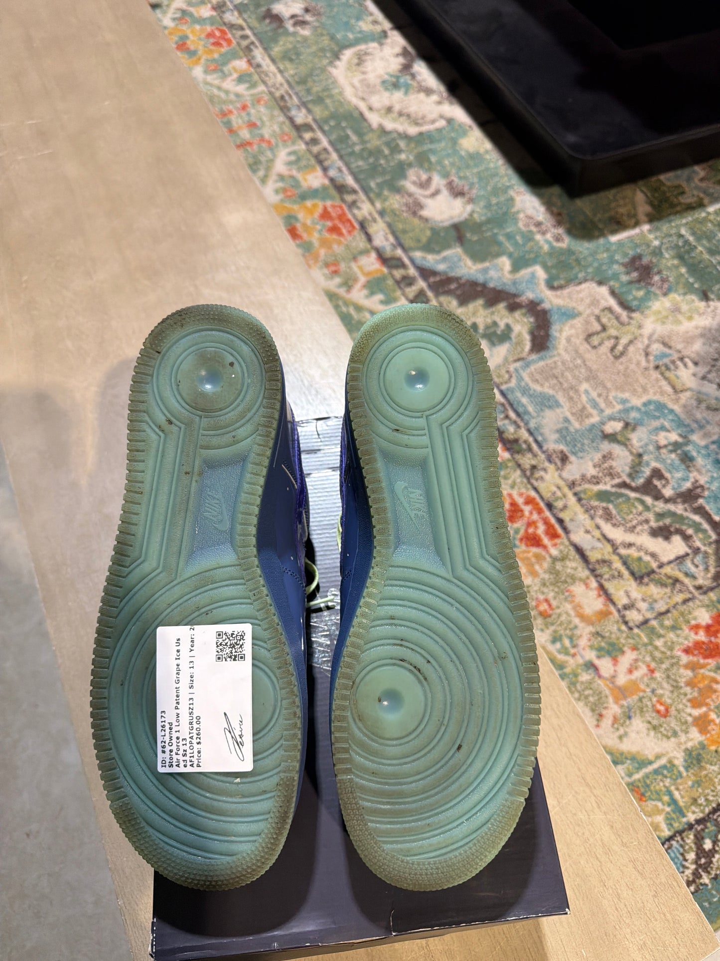 Air Force 1 Low Patent Grape Ice Used Sz 13