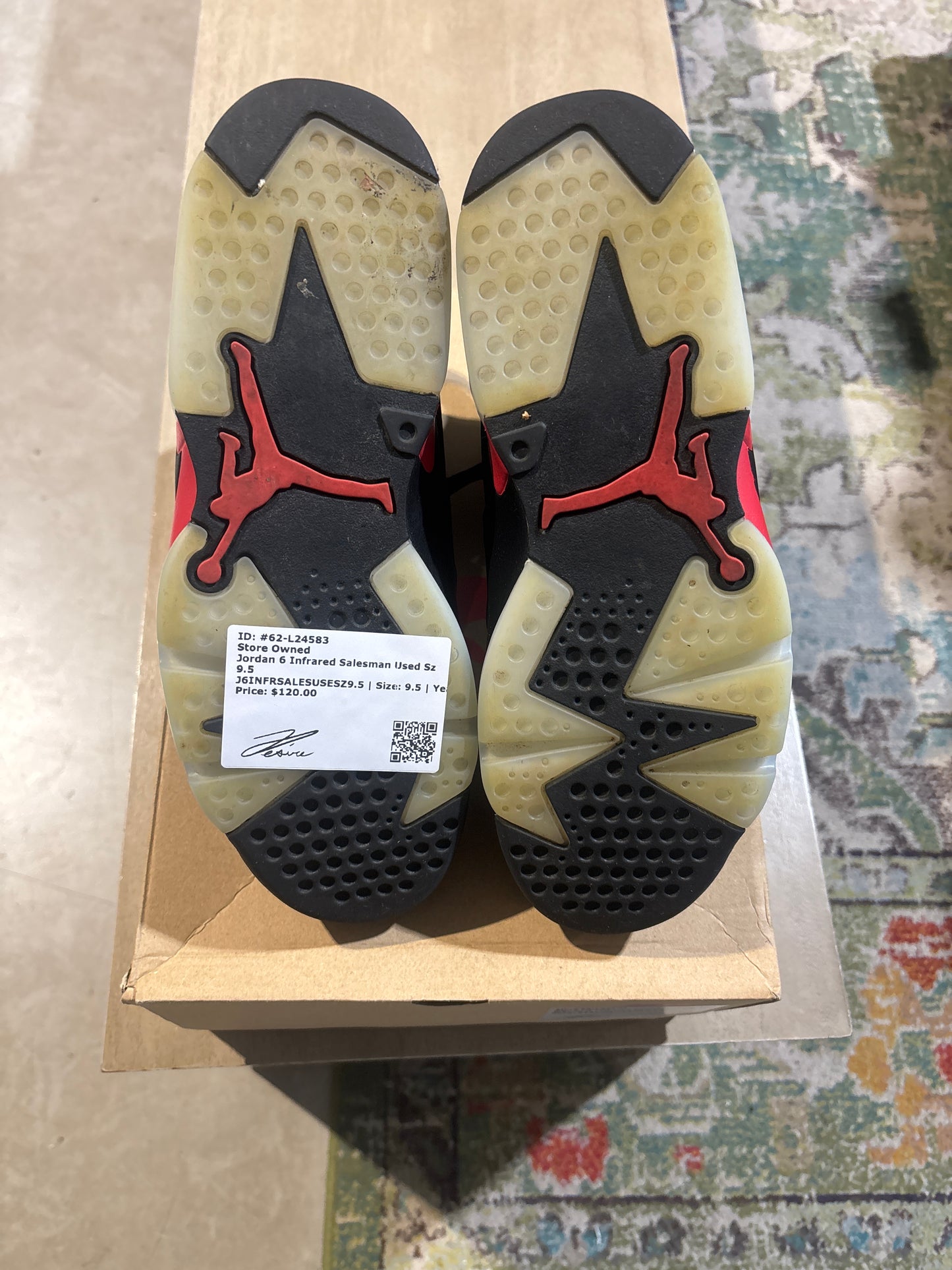 Jordan 6 Infrared Salesman Used Sz 9.5