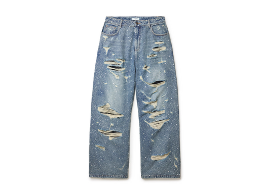 vale all over rhinestone jeans light wash