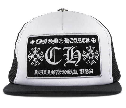 Chrome Hearts CH Hollywood Trucker Hat Black/White
