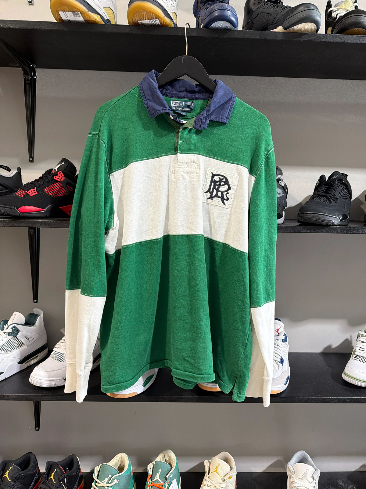Polo Rugby Longsleeve Shirt Green/White - Pre-Owned