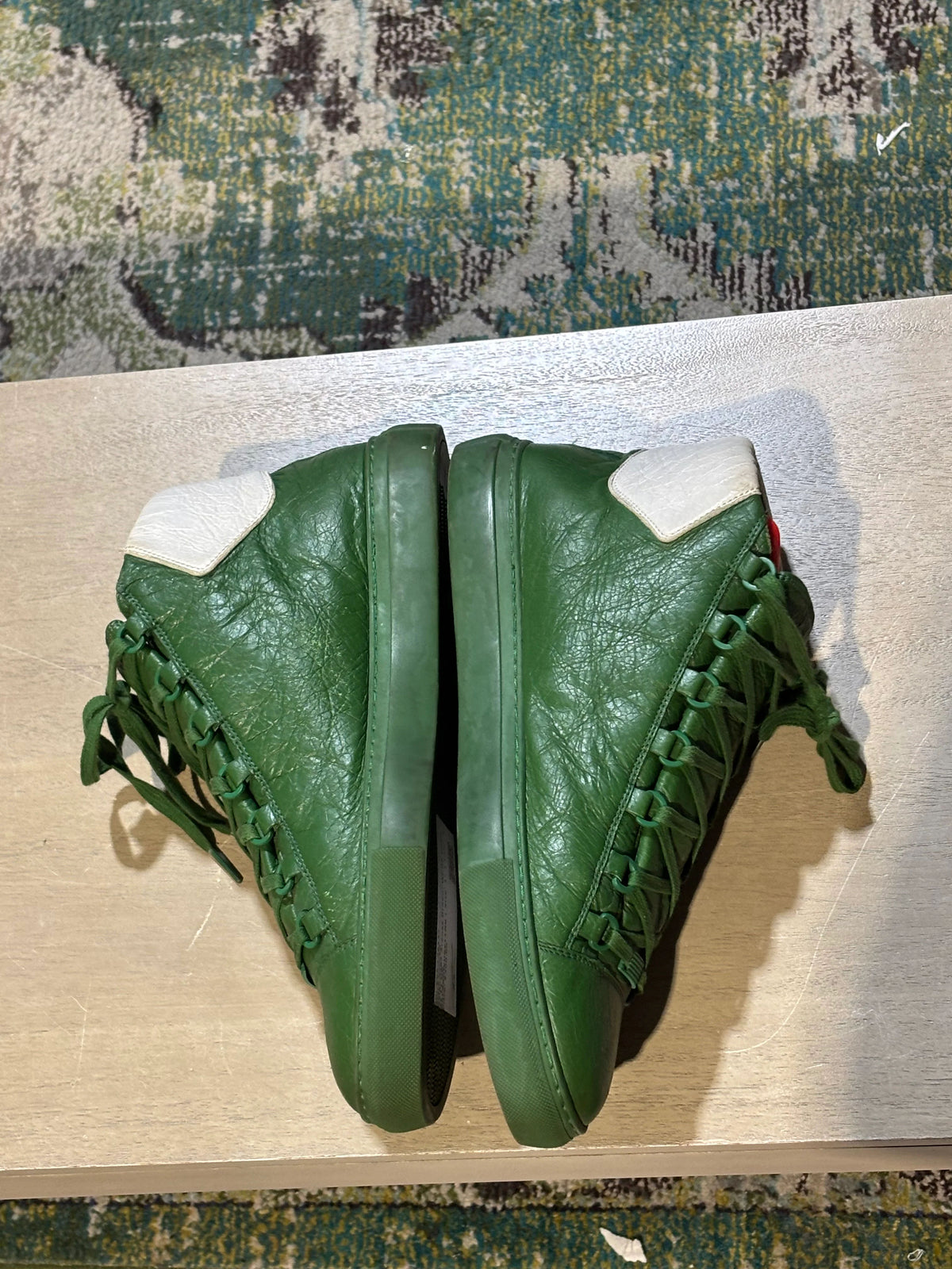 Balenciaga Arenas Green/White Used Sz 11 Nb - Pre-Owned