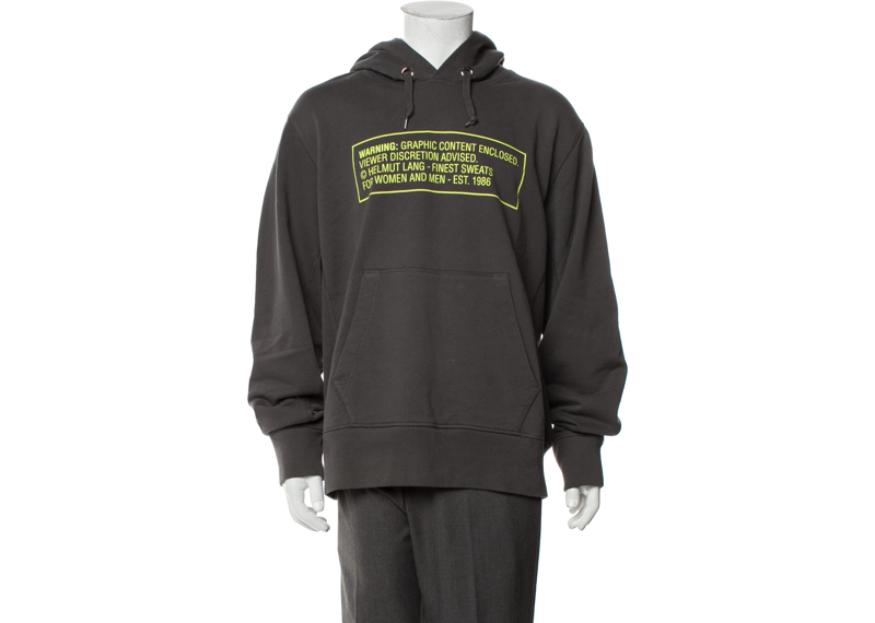 Helmut lang graphic warning hoodie grey
