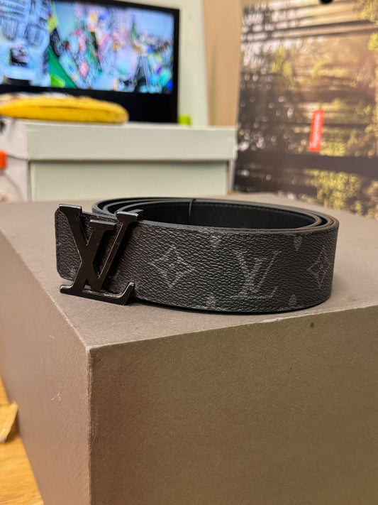 Louis Vuitton Stacked Logo Black Monogram Belt