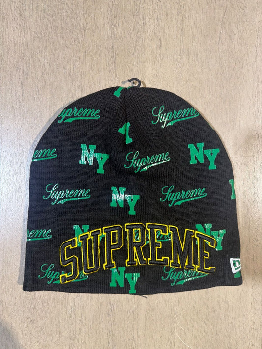 Supreme New Era Monogram Beanie Black