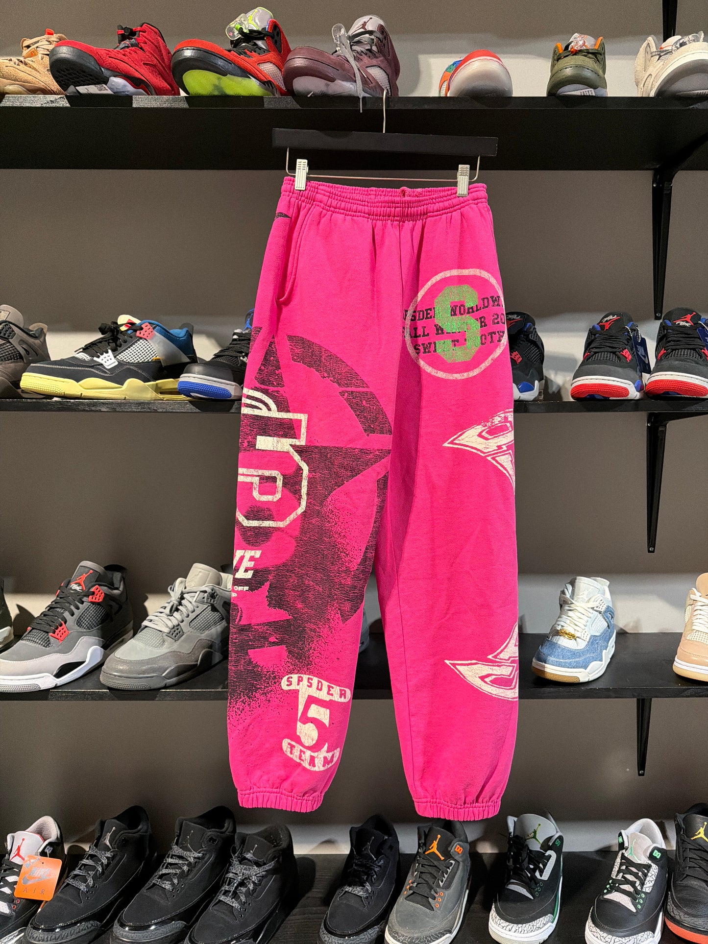 Sp5der stencil sp5der sweats pink