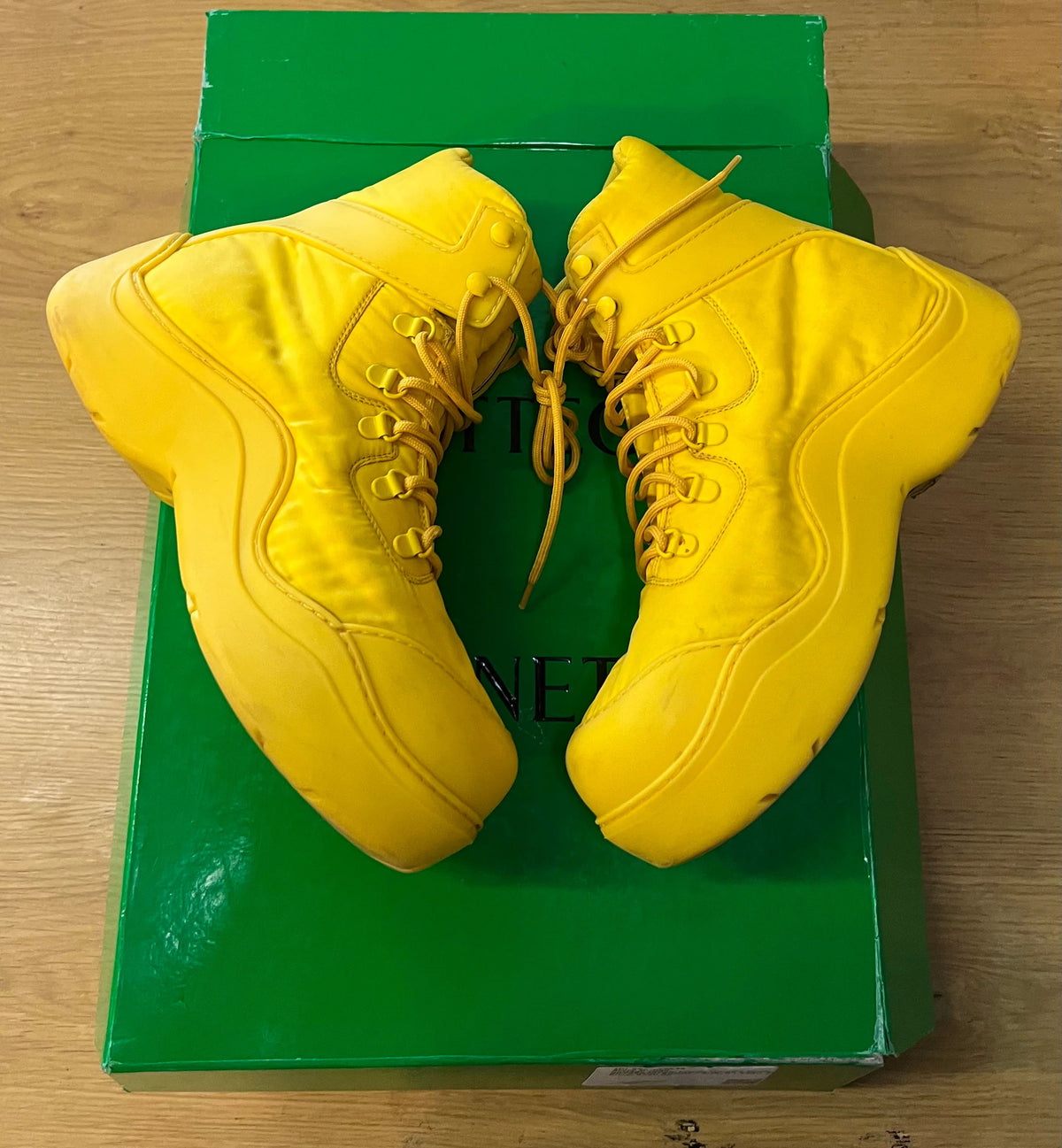 Bottega Yellow Bomber Puddle Boots - Pre-Owned