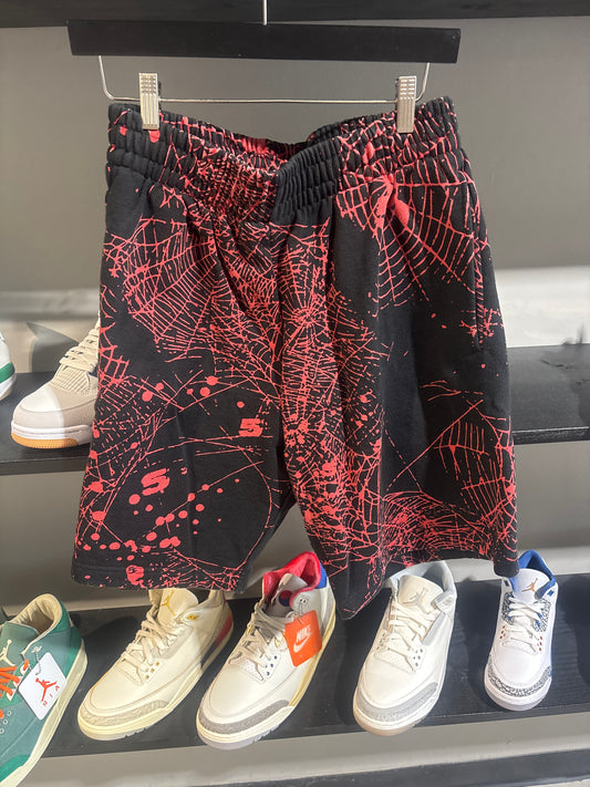 Sp5der AOP V2 Sweatshort Black/Red