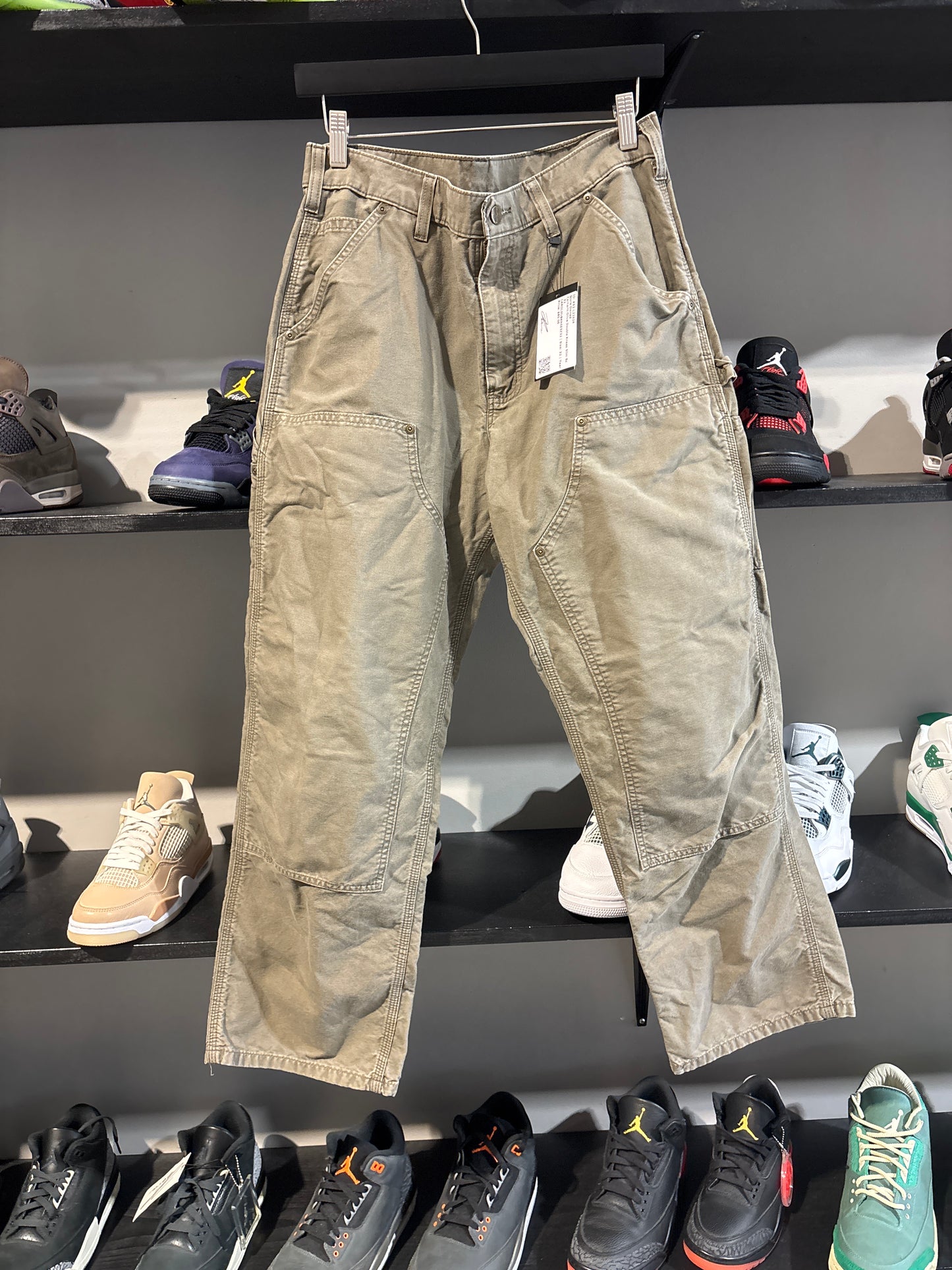 Carhartt Olive Double Knees Slim Sz 32