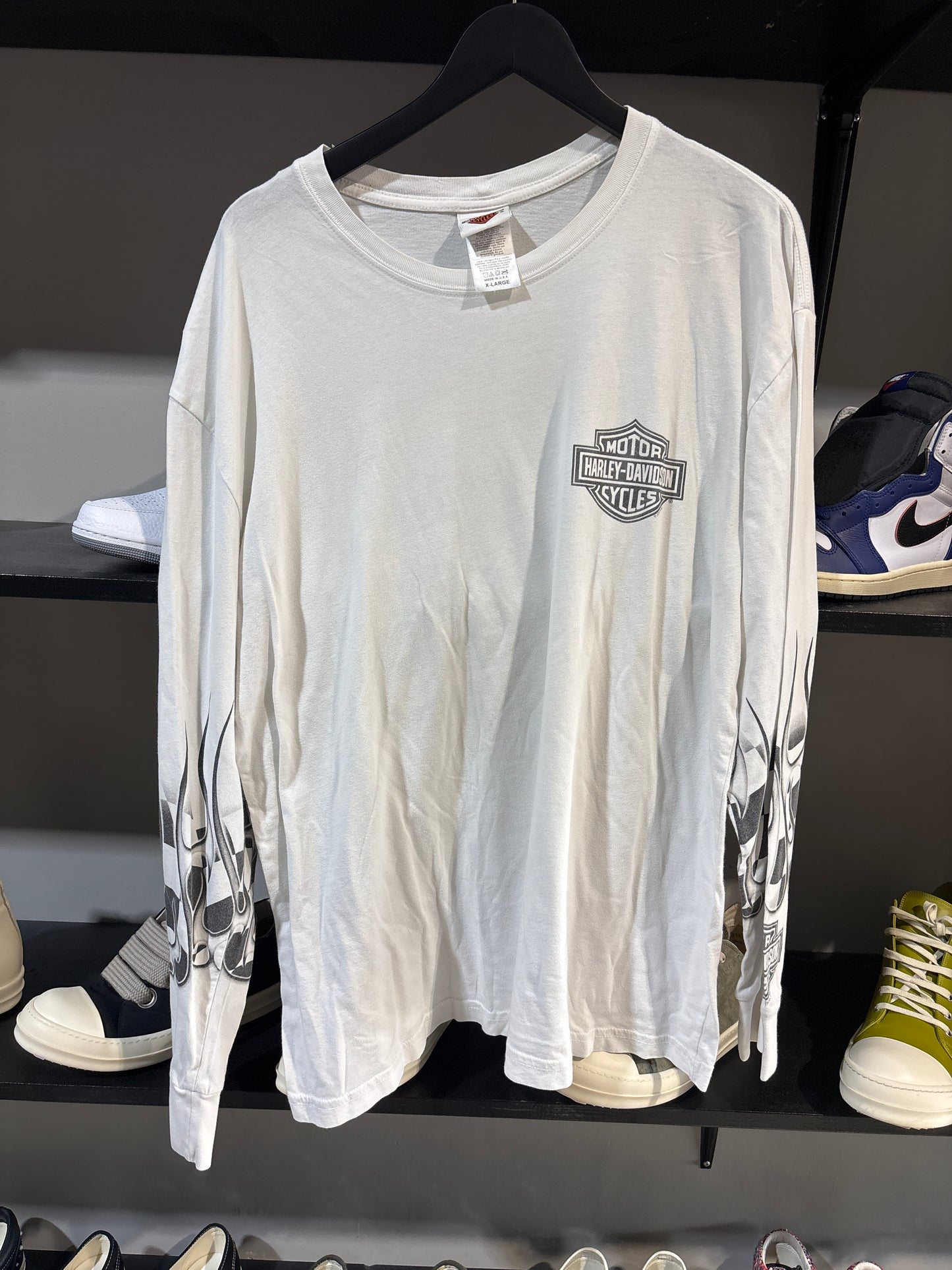 Harley Davidson White Flame Longsleeve Sz XL