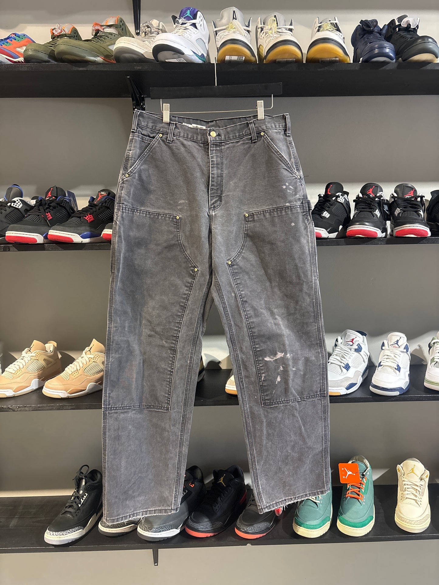 Vintage Carhartt Double Knee Faded Black Size 36