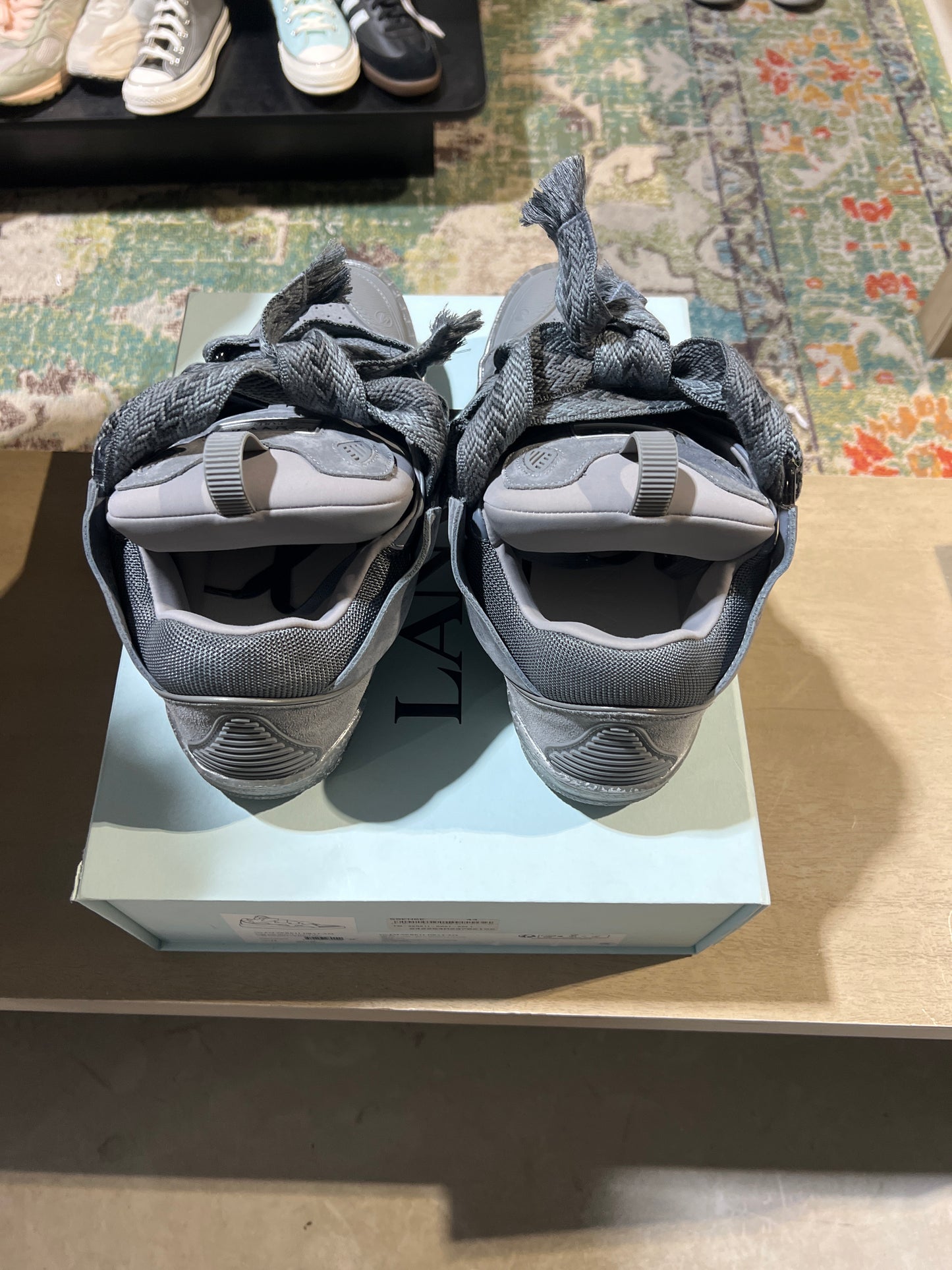 Lanvin curb sneaker grey on grey used sz 11
