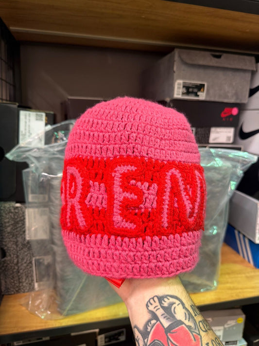 Supreme Red/Pink Crochet Beanie