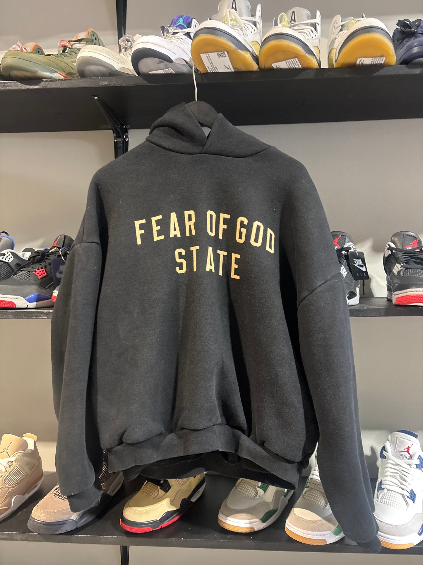 Black/Cream Fear Of God Essentials Hood Sz M