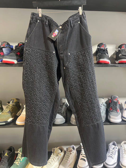 plus 1 black double knee pants