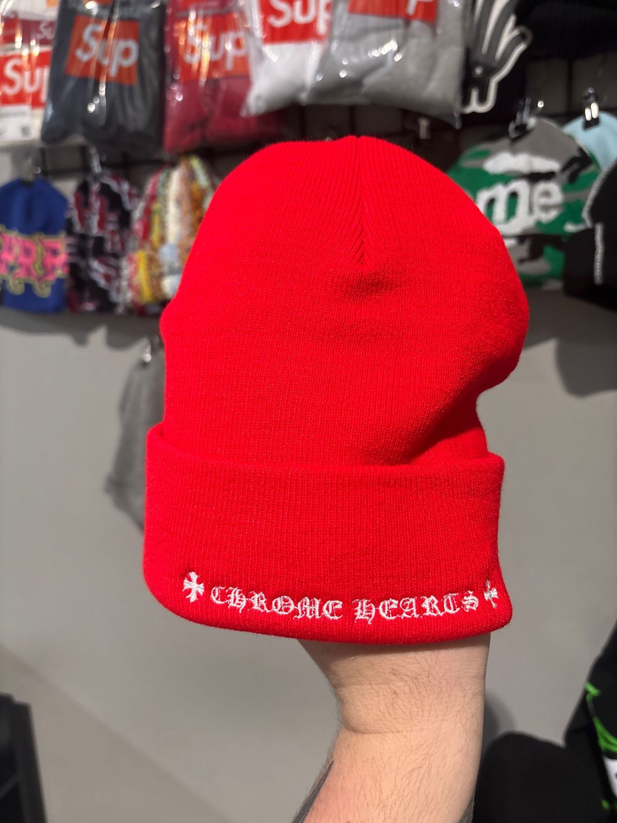 Chrome Hearts Red CH Beanie