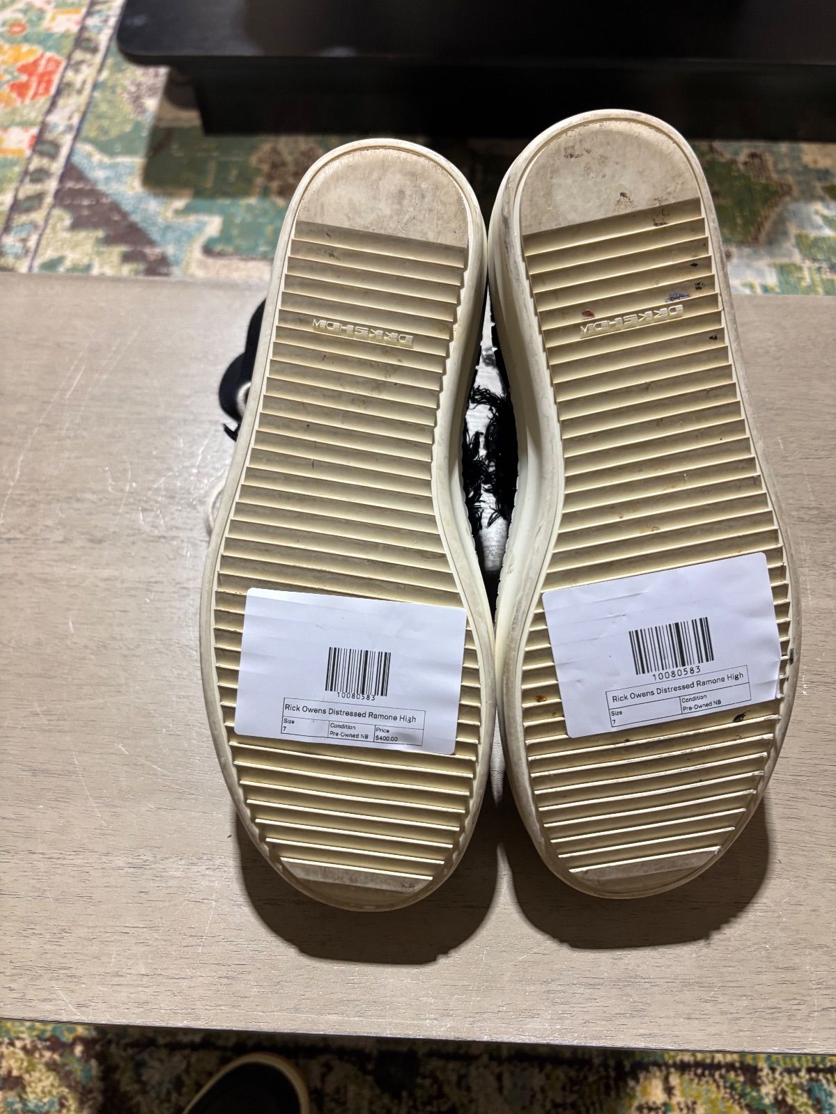 Rick Owens Distressed Ramone High - Pre-Owned NB