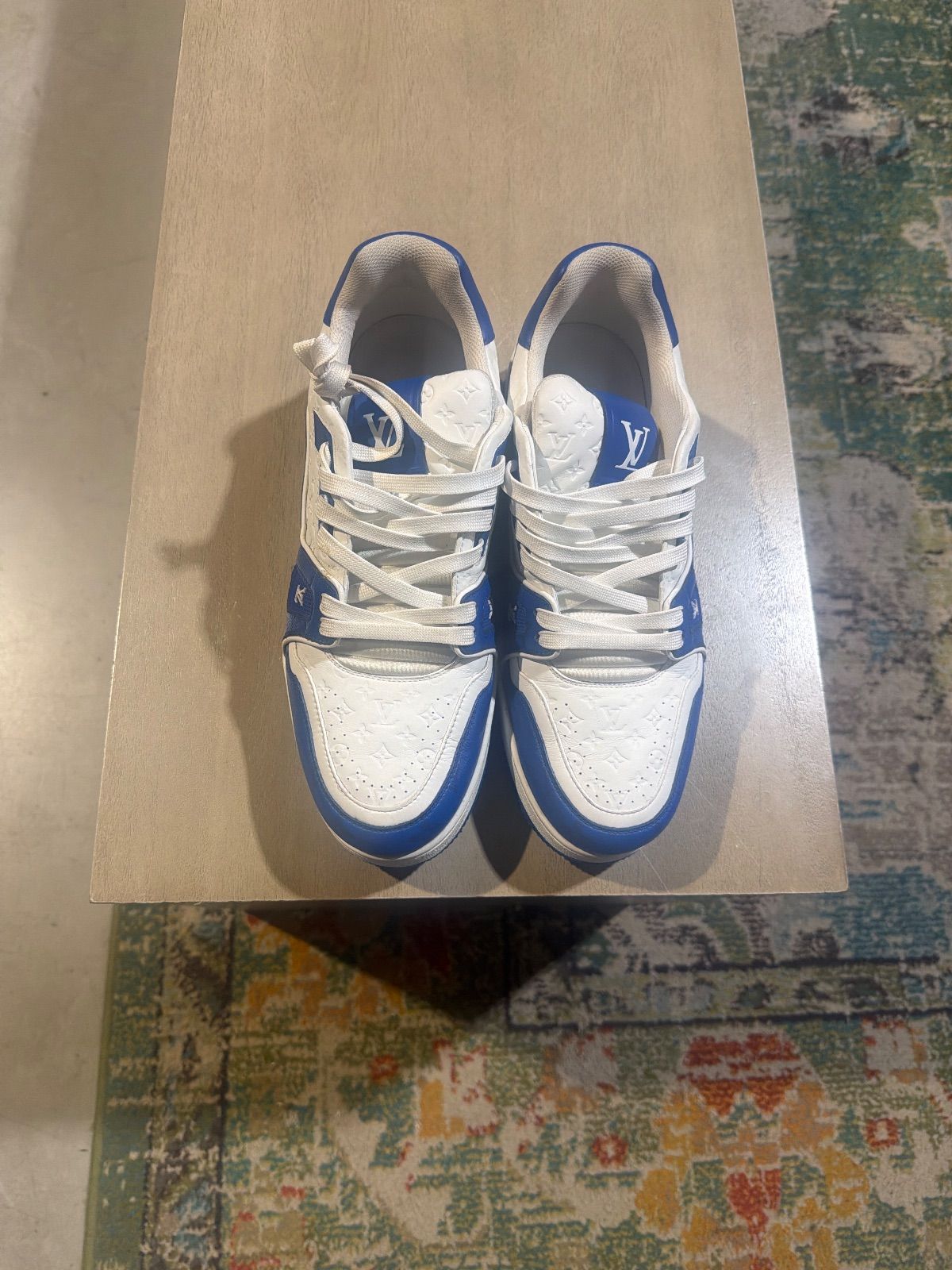 Louis Vuitton Blue/White Trainer Sneakers - Pre-Owned NB