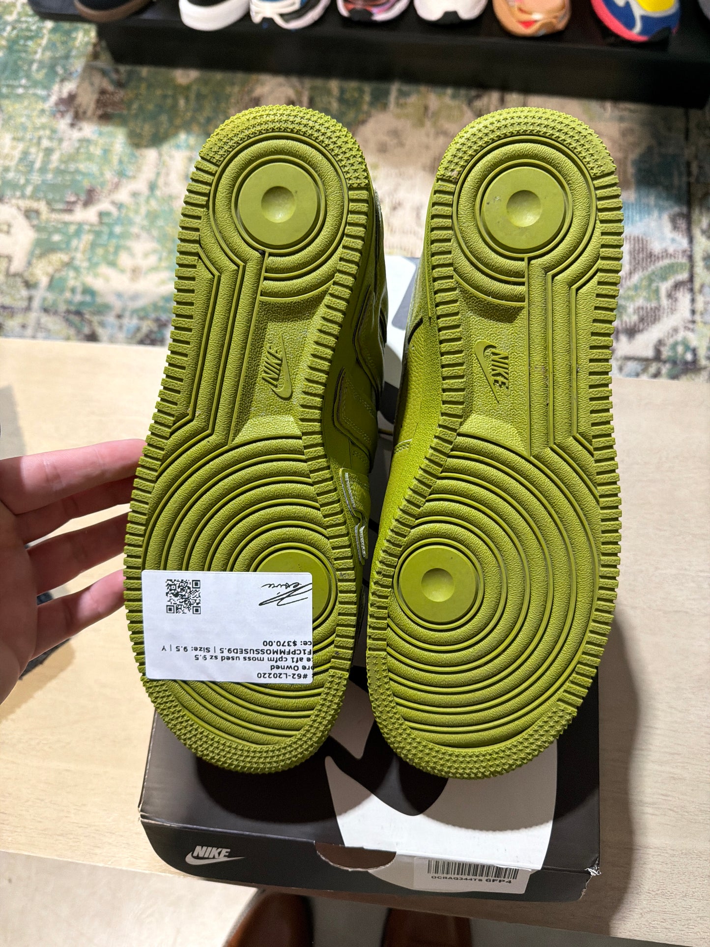 nike af1 cpfm moss used sz 9.5