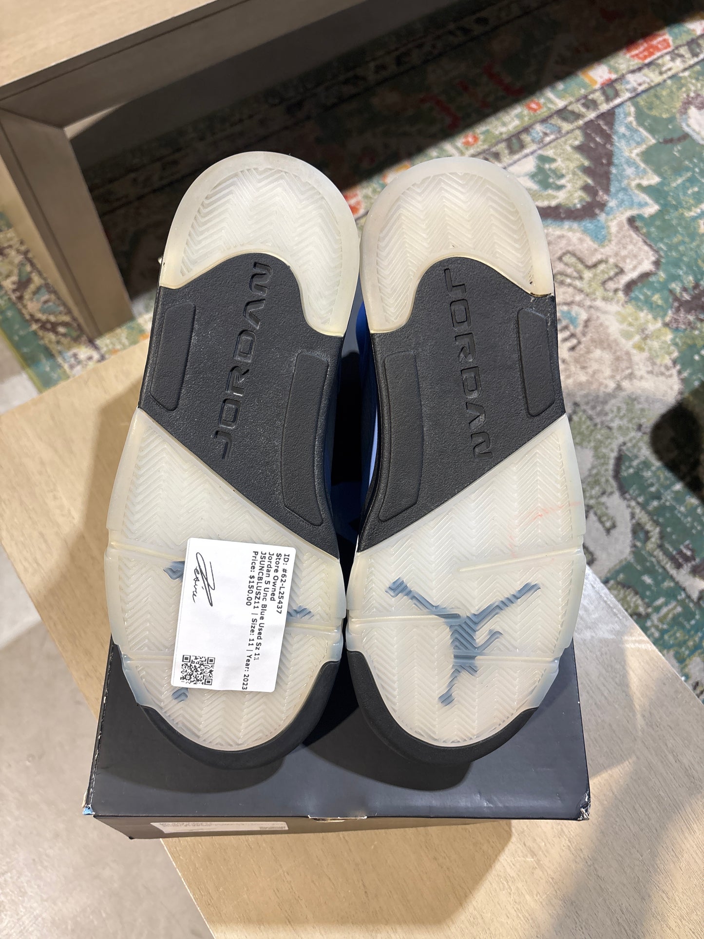 Jordan 5 Unc Blue Used Sz 11