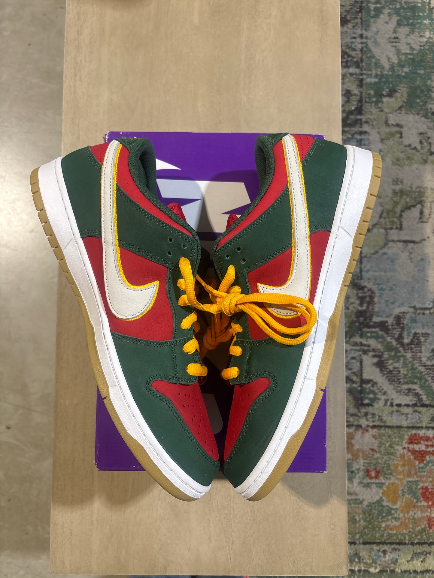 Nike SB Dunk Low Pro PRM Seattle Supersonics Used Sz 14