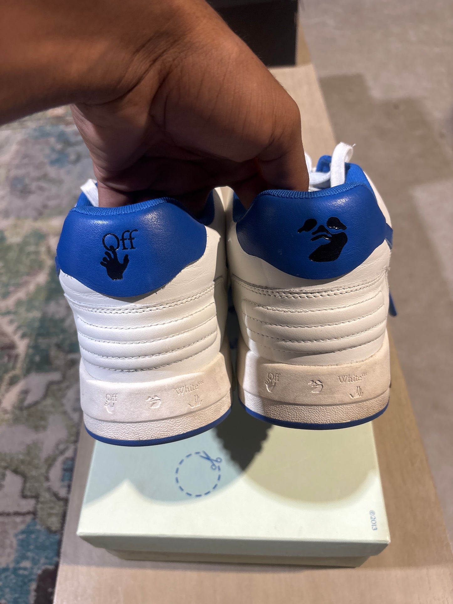 Offwhite White/Blue Out of Office Sneaker Used Sz 14