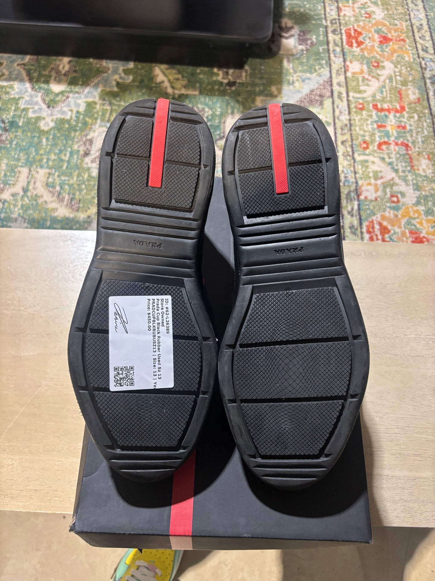 Prada Cup Black Rubber Used Sz 13