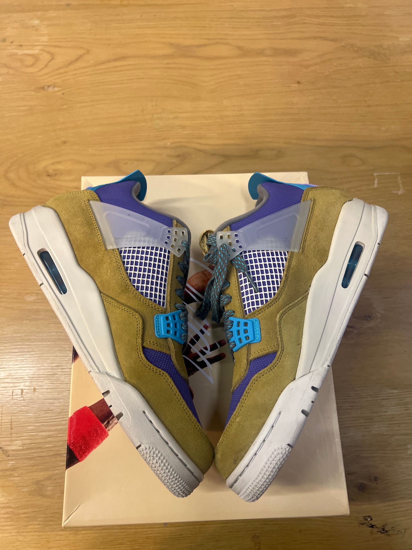 Jordan 4 Union Desert Moss used Sz 9.5