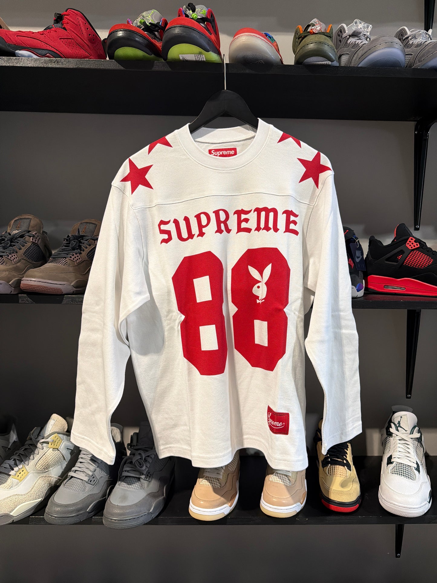 Supreme Playboy Red/White Football Top