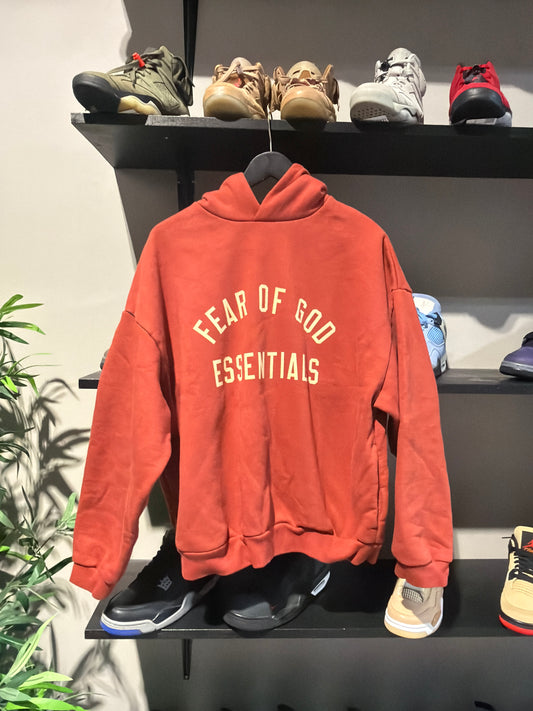 Essentials Burgundy Hoodie Sz S