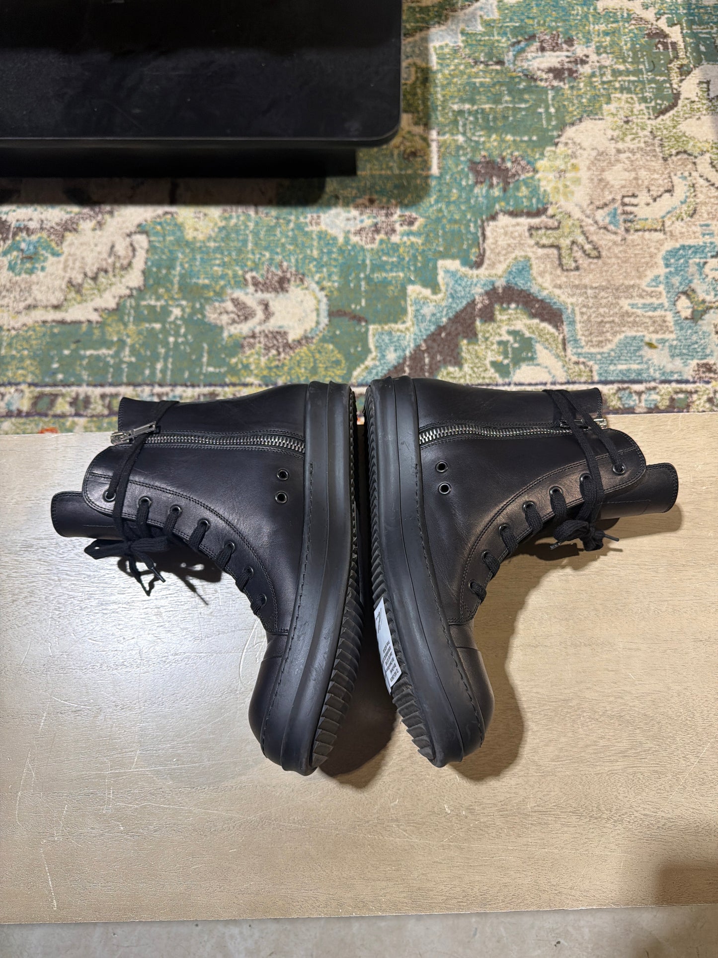Rick Owens Ramone High Black/Black Used Sz 10.5 NB