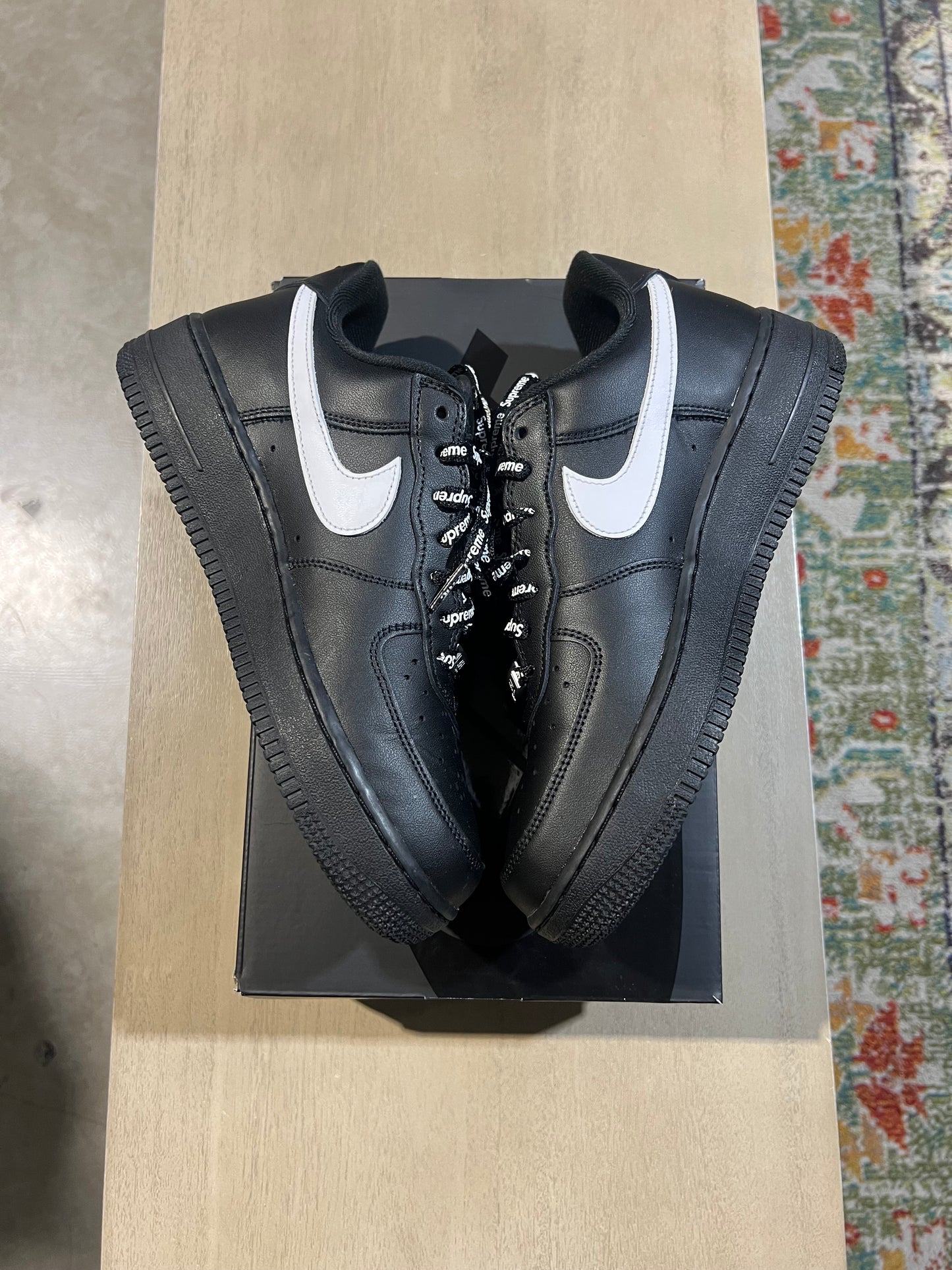 supreme x Air Force I black white check used sz 7