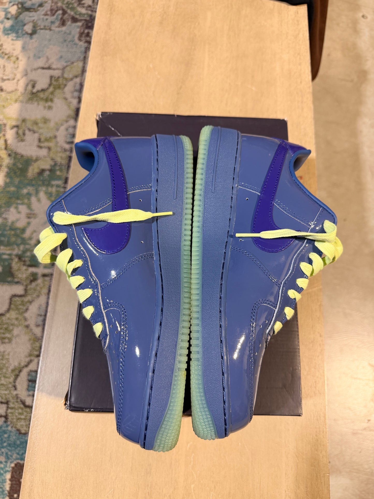 Nike Air Force 1 Patent Leather Mystic Navy Grape Ice used 9.5