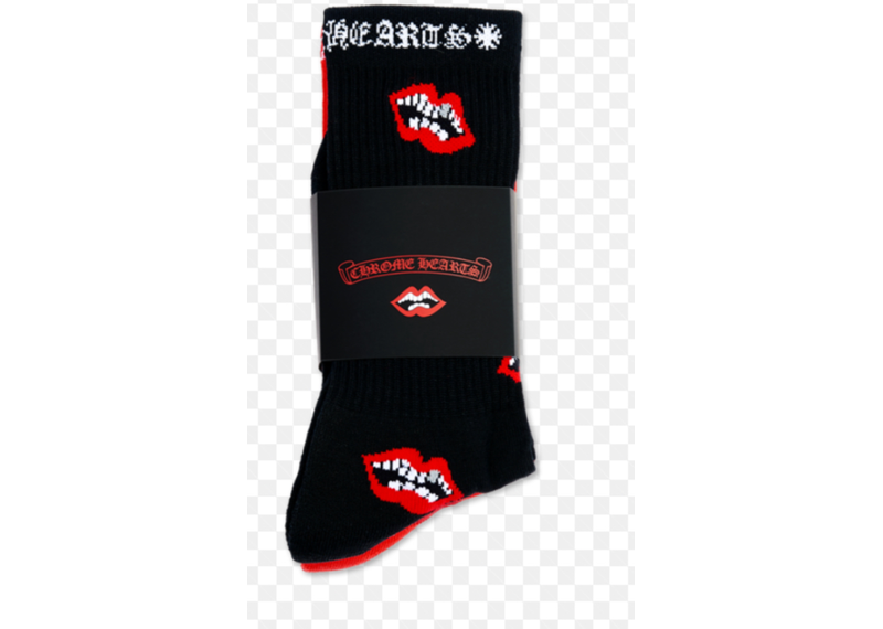 Chrome hearts black and red chomper socks