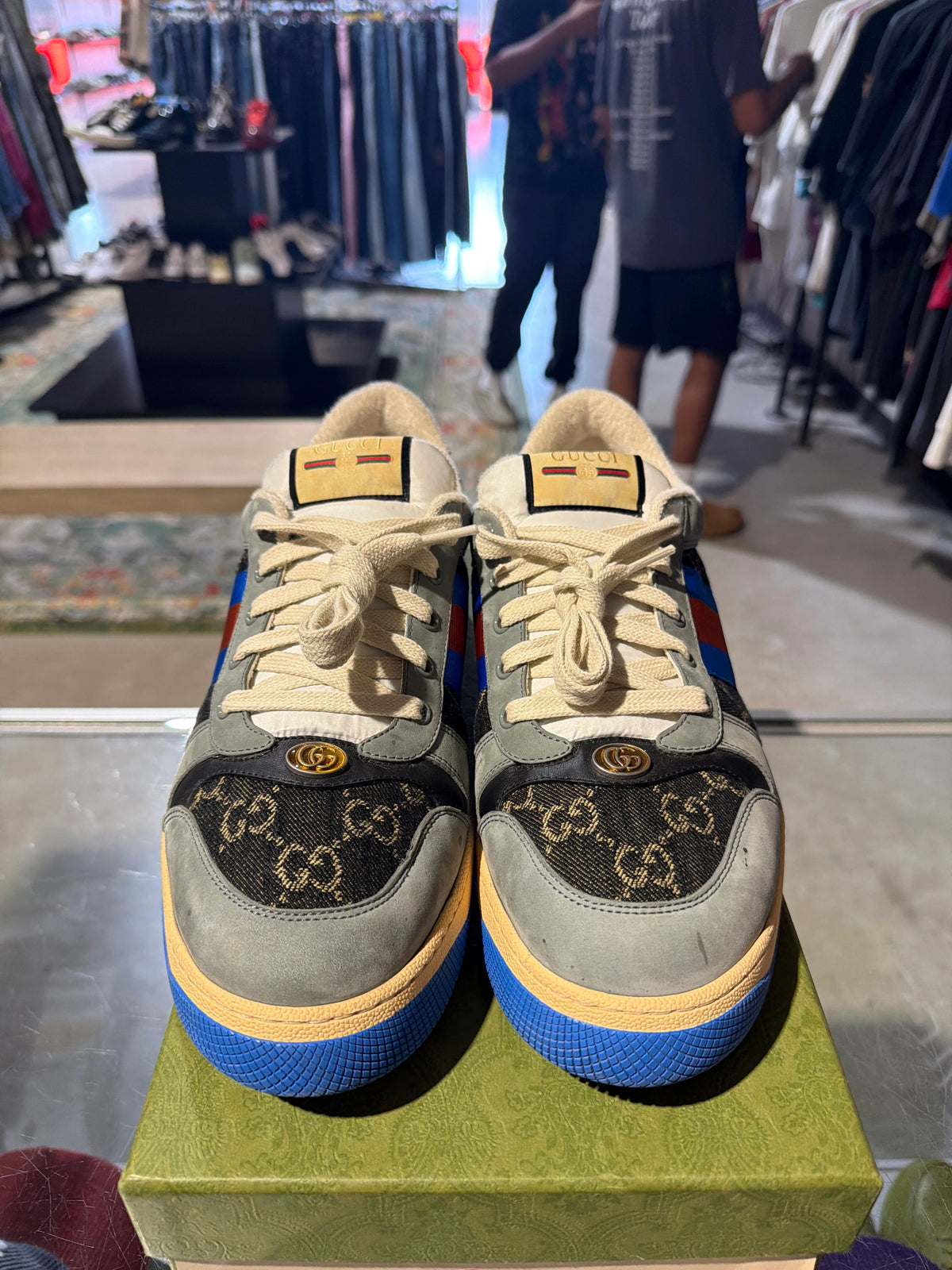 Gucci Screener Black/Grey Used Sz 12 - Pre-Owned