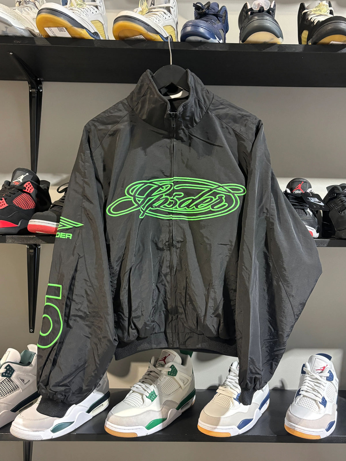 Sp5der Script Warm Up Black/Green Jacket